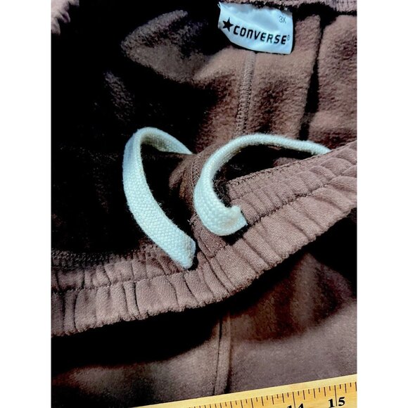 Converse Sweat Pants Men’s 3X Brown Striped Drawstring Logo Pocketed 42x34 - Picture 4 of 11